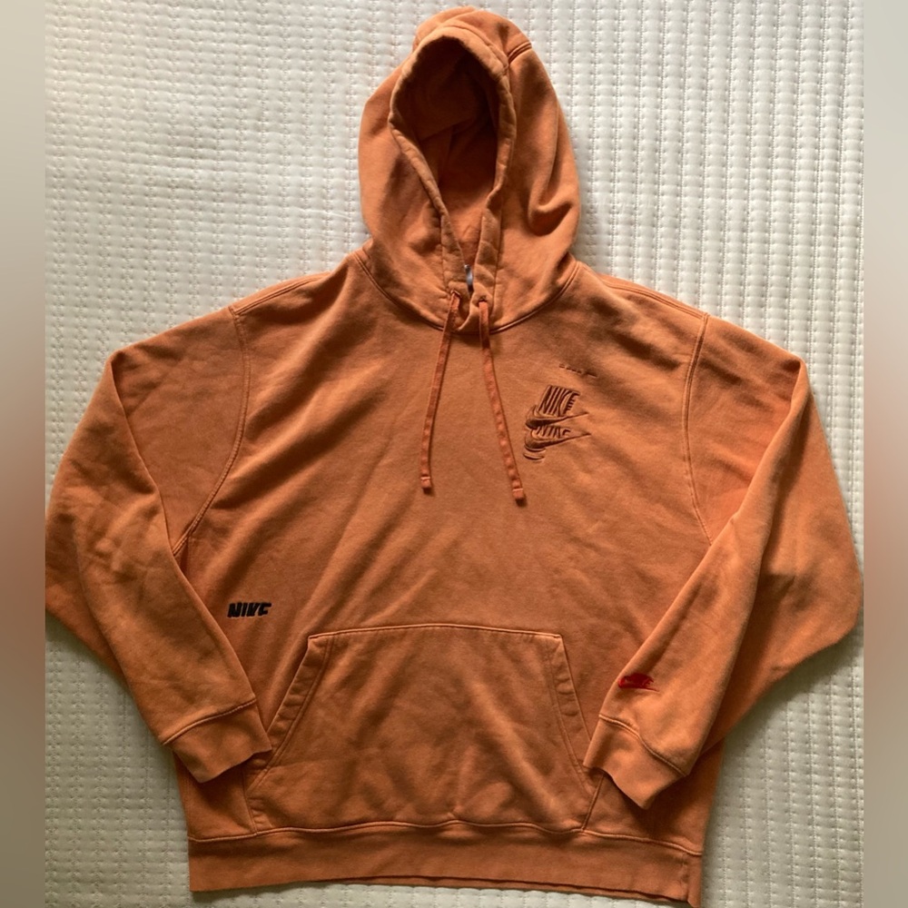 Nike Sportswear Essentials Club Fleece Pullover Hoodie Mens XL Orange DM6873-808